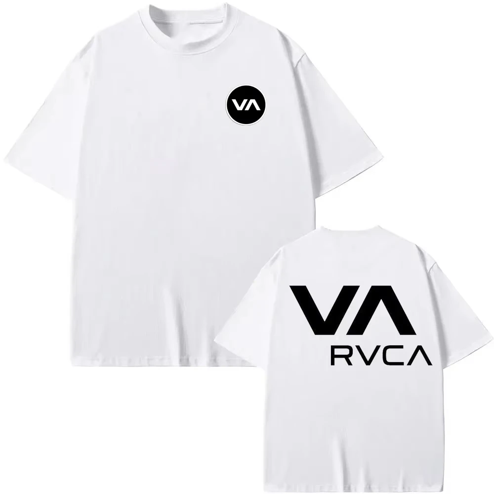 Summer Clothing Brands - Футболка RVCA, черная, летняя, хлопковая, с